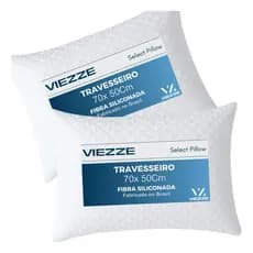 Kit 2 Travesseiros Luxo Matelado Fibra Antialérgica 70x50cm