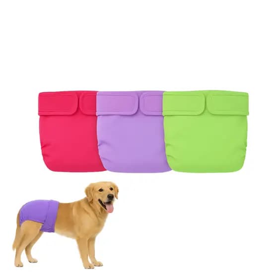Kit 3 Fraldas Higiênicas Reutilizável Cachorro Fêmea  Duráveis Laváveis Sólidas Petting Is Caring