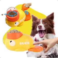 Brinquedo Interativo Pato Dispenser Ração Anti Ansiedade Pet Diversão Cachorro Entretenimento