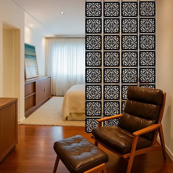 Painel decorativo de MDF na cor preta divisória de ambiente painel  premium kit 6 12 18 e 24