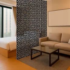 Placas decorativas de MDF na cor preta divisória de ambiente painel  premium kit 6 12 18 e 24.