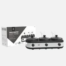 Rechaud Elétrico Members Mark Triplo Buffet Slow Cooker 110v