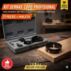Jogo Serra Copo P/ Madeira E Gesso C/ 11 Peças + Estojo