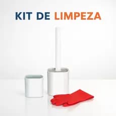 Kit Limpeza Banheiro Escova Sanitária Com Suporte e Luvas Multiuso