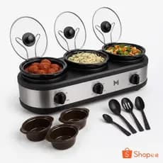 Buffet Térmico Elétrico 3 Cubas 220v Aço Inox Aquecimento Seco Sem Água
