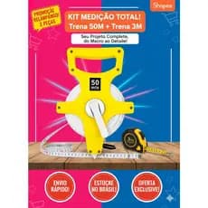 "KIT MEDIÇÃO PROFISSIONAL - TRENA 50M + TRENA 3M DE BRINDE"