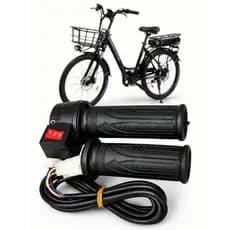 Acelerador Completo Bicicleta Elétrica universal 12v 24v 36v 48v Preto