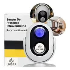 Sensor De Presença e Movimento Sem Fio Inteligente Alarme Anunciador Campainha