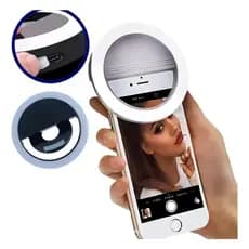 Ring Light Anel De Luz Recarregável Com Clipe Para Telefone Selfie Transmissão Ao Vivo E Chamadas De Vídeo