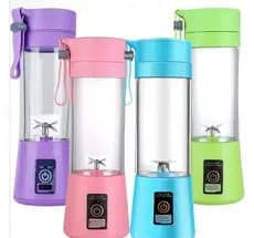 Mini Liquidificador Portátil USB 6 Lâminas Recarregável 380ml – Misturador de Frutas e Whey (Cores Sortidas)