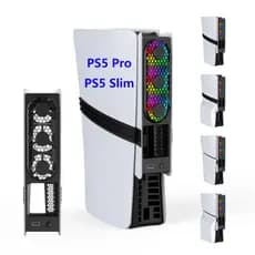 Ventilador de Resfriamento RGB com Controle de Temperatura para PS5 Pro/PS5 Slim Console - Preto