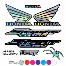 Kit Adesivos Holográficos Start 160 2022 2023 2024 Várias Cores