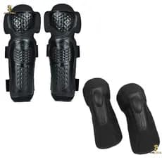 Kit Joelheira + Cotoveleira Motocross Trilha Enduro Pro Tork Titanium Plástico Injetado Preto