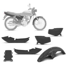 Kit Carenagem reforçada 3 Peças Cromo Forte Cg Titan 125 1995 1996 1997 1998 1999 2000