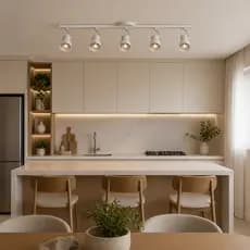 Luminária De Teto Trilho Spot Light 5 Lâmpadas Direcionáveis Para Casa Salão Sala Quarto Varanda Led Bulbo
