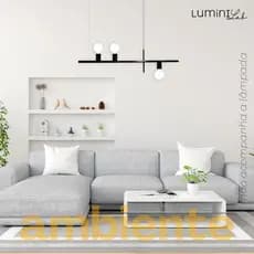 Pendente Linea 3 Lampadas para ambiente como sala salão cozinha sala de estar e comercio