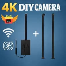 Câmera Oculta 2 Em 1 4K DIY WiFi-Bateria Embutida De Espiando Mini Roubar Babá 1080P CCTV Sem