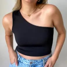 Cropped Nula Manga Alça Única - Top de Uma Manga Só Verão - Várias Cores