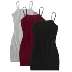 Vestido Feminino Tubinho Midi Canelado Alcinha Fina Moda Festa Promoção
