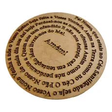 Oração Pai Nosso Mandala 60cm Decoração Mdf Cru Ocre