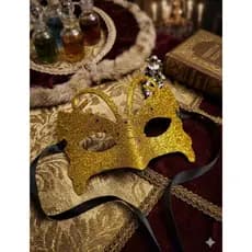 Mascara Veneziana de fantasia de Carnaval ou Baile Com Glitter