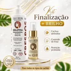 Kit Definição Prolongada Cachos e Crespa - Gelatina + Óleo Sérum - Cachos Macios Sem Endurecer