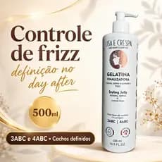 Gelatina Finalizadora Cachos e Crespa 500ml Finalizador Curl 3ABC 4ABC Sem Frizz