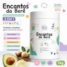 Creme Pentear Infantil Encantos da Berê 5 em 1 Desembaraça Hidrata e Define Cachos