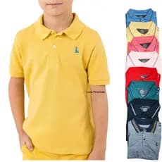 Camisa Gola Polo Infantil, confortável, botoes, Gola Algodão colorida estampadas fofas Look Piramide