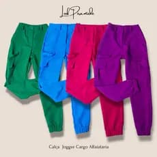 Calça Jogger Cargo Alfaiataria Feminina varias cores com zíper bolso tendencia blogueira