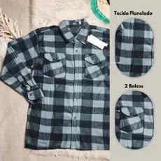 Camisa Xadrez Flanela Sem Forro Masculina, manga longa, inverno, elegante Junina Elegante Qualidade