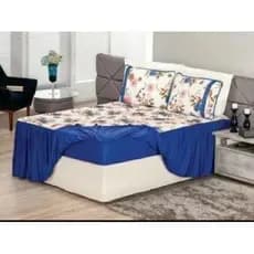 COLCHA LENÇOL COM ELASTICO QUEEN 100% ALGODÃO COM FRONHAS