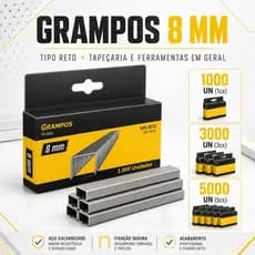 Kit Grampos Tapeceiro COM 3000 PEÇAS 8mm para Grampeador Tapecaria Estofaria Estofamento