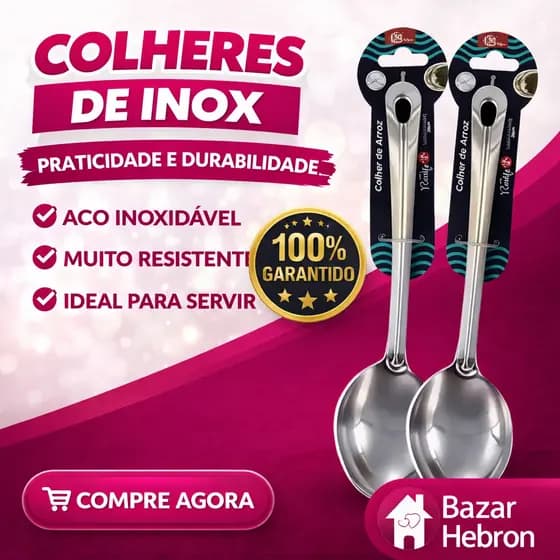Colher Para Servir Arroz Grande Aço Inox Multiuso Utensilios de Cozinha Inox Restaurante Servir Mesa