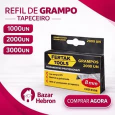Refil de Grampos COM 2000 PEÇAS para Grampeador Tapeceiro 8mm Tapecaria Estofaria Estofamento