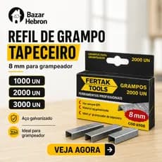 Refil de Grampos COM 2000 PEÇAS para Grampeador Tapeceiro 8mm Tapecaria Estofaria Estofamento