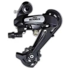 Cambio Traseiro Sunrun 7v Index Preto Cage Longo Bike Mtb