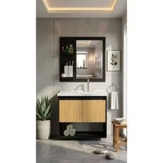 CONJUNTO GABINETE COM ESPELHEIRA E CUBA PARA BANHEIRO 60CM VARIAS ADONIS/ZENITH  MDF