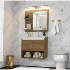 CONJUNTO GABINETE DE BANHEIRO ZENITH ESPELHO E CUBA