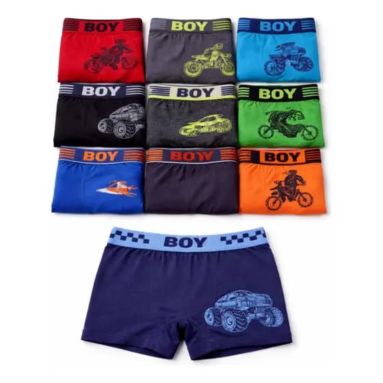 Kit 6/10/12 Cuecas Infantil Boxer Masculina Juvenil Microfibra Costura Macia