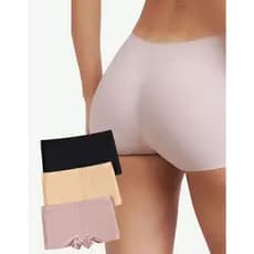 3 Calcinhas Boxer Shortinho Sem Costura Não Marca Microfibra Corte A Laser Usar Por Baixo de Vestido ou Saia