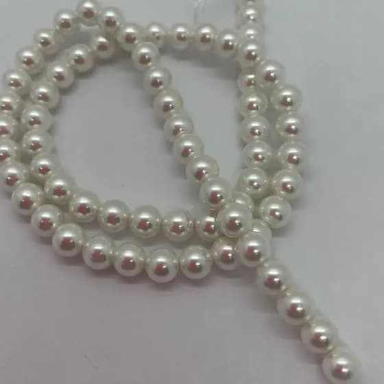 Perola Shell 1 fio 6mm Colar Pulseira Entremeio 40cm ARTESANATO