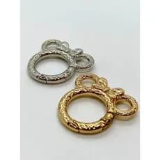 KIT 10 Mosquetão Fecho Chaveiro Mickey 37mm PRATA E DOURADO Argola Articulada