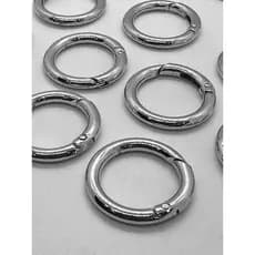 Kit Mosquetão Argola Prata 3,5cm Para Chaveiro Alça de Bolsa