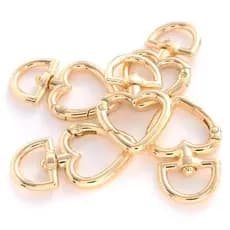 Mosquetão Articulado Formato Coração – Fecho de Metal para Pulseiras, Colares, Bijuterias e Artesanato