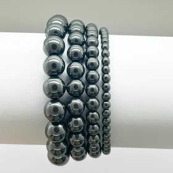 Pedra Hematita no Fio – Ideal para Bijuterias Artesanais, Pulseiras Masculinas e Montagem de Guias