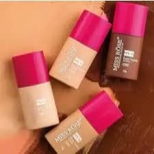 Base Líquida Miss Rose FPS 15 Soft Matte Média Cobertura Longa Duração Resistente à Água 35g