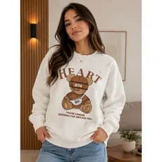 Blusa Moleton Urso Flanelado Super Quentinho para Dias Frios Confortável e Aconchegante em Flanelado Suave
