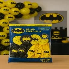 Balão Bexiga Batman Tam. 9 - 25 Unidades Resistente Oficial