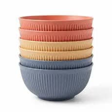 Kit 6 Cumbuca Bowl Caldo/Salada Fibra Bambu - Pp 800 Ml Lyor Lançamento